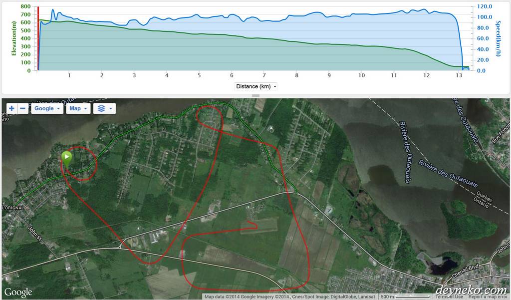 запись GPS трека полет на планере