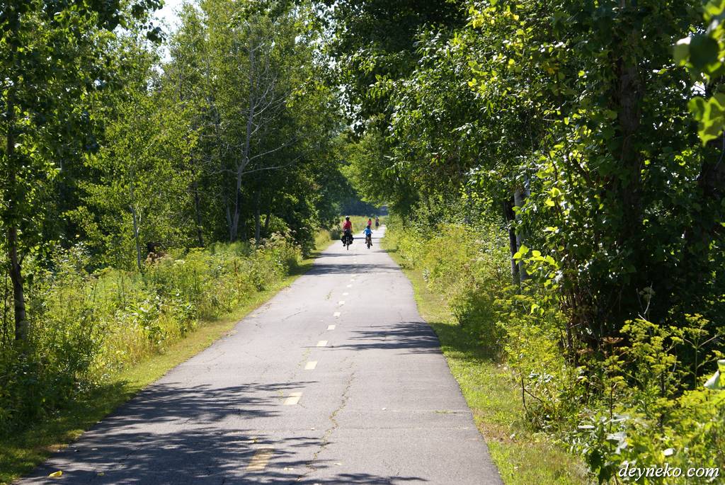 Bicycle path - "La route verte 5". After living in Russia this bicycle path is real road for us